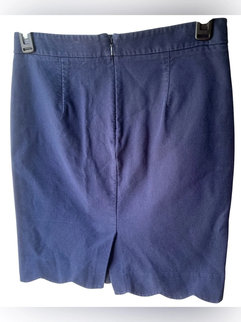 J.Crew Navy Scalloped Hem Mini Skirt Size 2‎ Preppy Classic A-Line